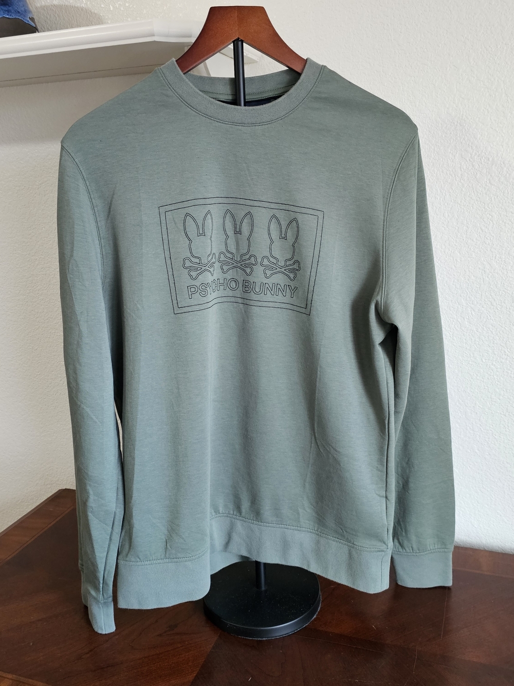 Psycho Bunny Tacoma Men's Modal Crewneck Sweatshirt, Size Small Sage Green